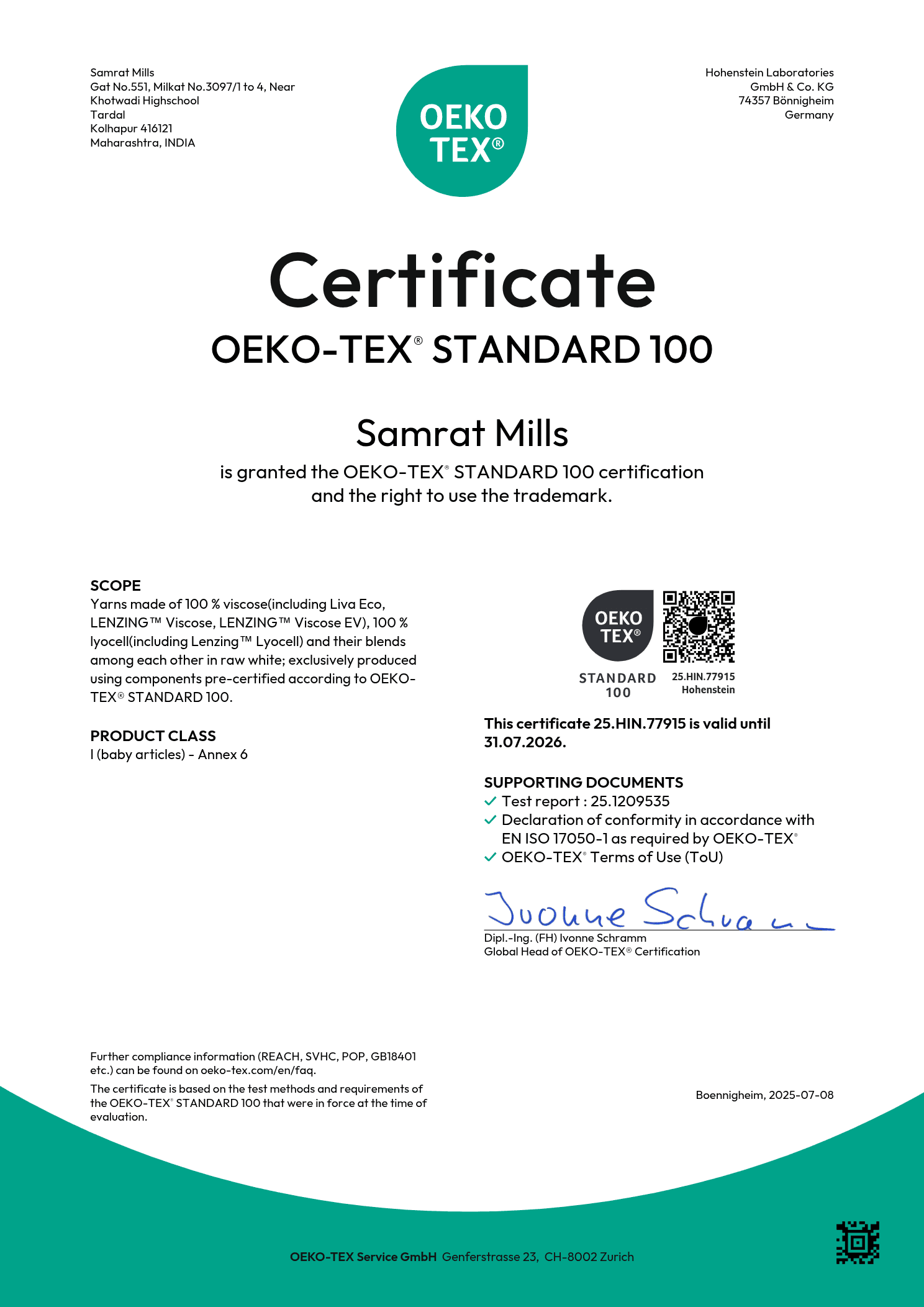 OEKO-TEX Samrat TexPro